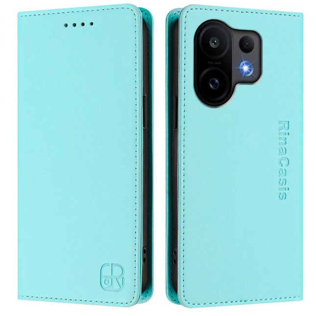 RC01 Dual-Folded Magnetic Suction RFID Leather Phone Case, For vivo S30, For vivo Y39 5G Global, For vivo V50 Lite 5G