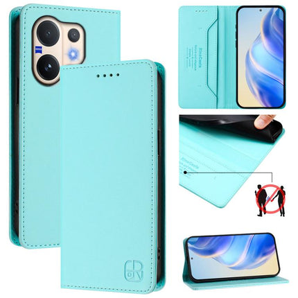 RC01 Dual-Folded Magnetic Suction RFID Leather Phone Case, For vivo Y400 4G, For vivo V60 5G Curved Global, For vivo S30 Pro mini