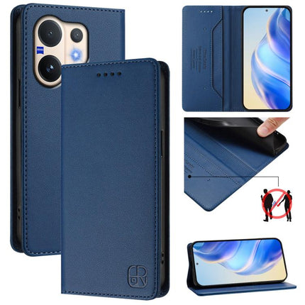 RC01 Dual-Folded Magnetic Suction RFID Leather Phone Case, For vivo Y400 4G, For vivo V60 5G Curved Global, For vivo S30 Pro mini