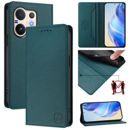RC01 Dual-Folded Magnetic Suction RFID Leather Phone Case, For vivo Y400 4G, For vivo V60 5G Curved Global, For vivo S30 Pro mini