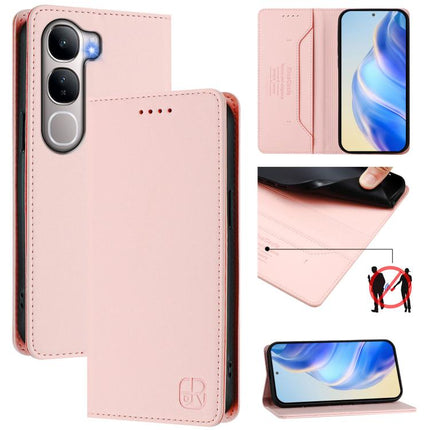 RC01 Dual-Folded Magnetic Suction RFID Leather Phone Case, For vivo X300, For vivo Y31 5G Global, For vivo Y400 5G Global