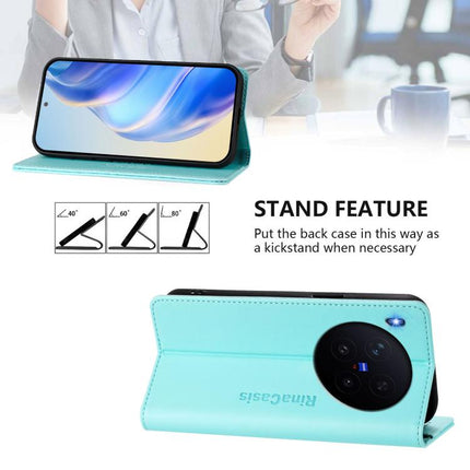 RC01 Dual-Folded Magnetic Suction RFID Leather Phone Case, For vivo X300, For vivo Y31 5G Global, For vivo Y400 5G Global