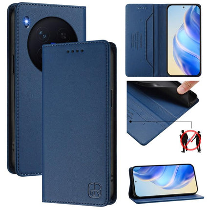RC01 Dual-Folded Magnetic Suction RFID Leather Phone Case, For vivo V70 FE 5G, For vivo X300 Ultra, For vivo X300 Pro