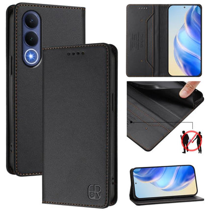 RC01 Dual-Folded Magnetic Suction RFID Leather Phone Case, For vivo V70 FE 5G, For vivo X300 Ultra, For vivo X300 Pro