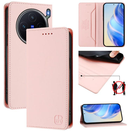 RC01 Dual-Folded Magnetic Suction RFID Leather Phone Case, For vivo S50 Pro mini / X300 FE 5G Russia, For vivo X300s, For vivo Y21 5G 2026 / Y05 4G / Y11d