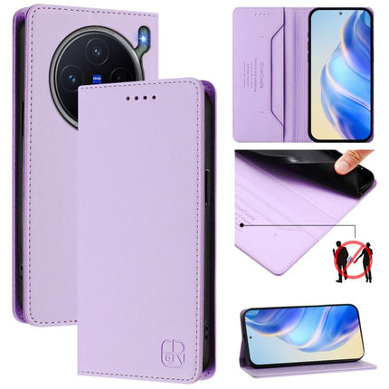 RC01 Dual-Folded Magnetic Suction RFID Leather Phone Case, For vivo S50 Pro mini / X300 FE 5G Russia, For vivo X300s, For vivo Y21 5G 2026 / Y05 4G / Y11d