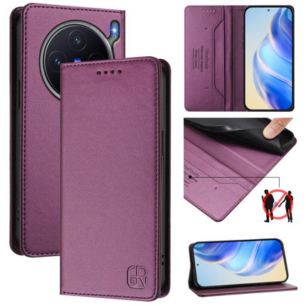 RC01 Dual-Folded Magnetic Suction RFID Leather Phone Case, For vivo S50 Pro mini / X300 FE 5G Russia, For vivo X300s, For vivo Y21 5G 2026 / Y05 4G / Y11d