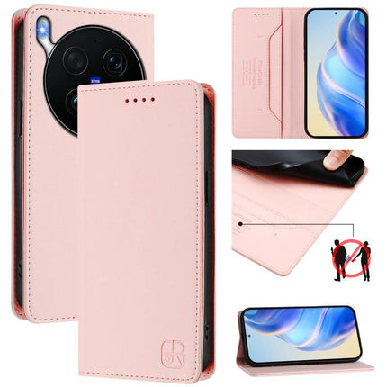 RC01 Dual-Folded Magnetic Suction RFID Leather Phone Case, For vivo V70 FE 5G, For vivo X300 Ultra, For vivo X300 Pro