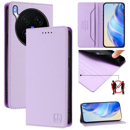 RC01 Dual-Folded Magnetic Suction RFID Leather Phone Case, For vivo V70 FE 5G, For vivo X300 Ultra, For vivo X300 Pro
