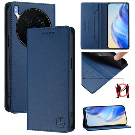 RC01 Dual-Folded Magnetic Suction RFID Leather Phone Case, For vivo V70 FE 5G, For vivo X300 Ultra, For vivo X300 Pro