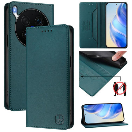 RC01 Dual-Folded Magnetic Suction RFID Leather Phone Case, For vivo V70 FE 5G, For vivo X300 Ultra, For vivo X300 Pro