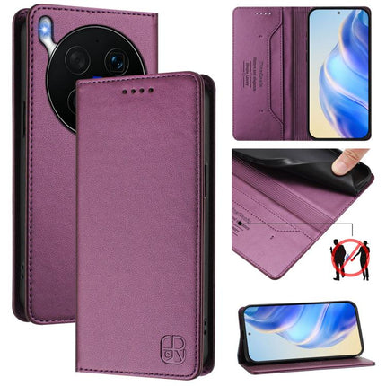 RC01 Dual-Folded Magnetic Suction RFID Leather Phone Case, For vivo V70 FE 5G, For vivo X300 Ultra, For vivo X300 Pro