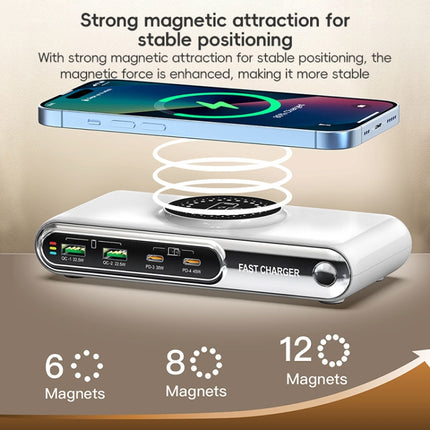 F9A 6 in 1 72W Multifunctional Smart Charger with LED Ambient Light, AU Plug, US Plug, EU Plug, UK Plug