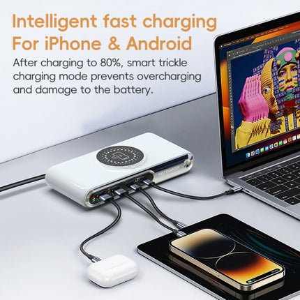 F9A 6 in 1 72W Multifunctional Smart Charger with LED Ambient Light, AU Plug, US Plug, EU Plug, UK Plug