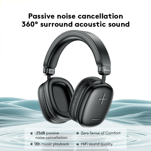 awei AT6 Wireless Bluetooth V5.4 Hi-Fi Stereo Headphones