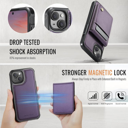JEEHOOD J06 British Style RFID MagSafe Card Bag PU Phone Case, For iPhone 14, For iPhone 14 Pro, For iPhone 14 Pro Max, For iPhone SE 2022 / SE 2020 / 8