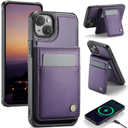 JEEHOOD J06 British Style RFID MagSafe Card Bag PU Phone Case, For iPhone 13 Pro Max, For iPhone 13 Pro, For iPhone 13, For iPhone 12 / 12 Pro