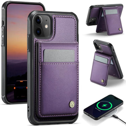 JEEHOOD J06 British Style RFID MagSafe Card Bag PU Phone Case, For iPhone 13 Pro Max, For iPhone 13 Pro, For iPhone 13, For iPhone 12 / 12 Pro