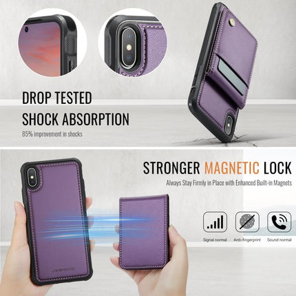JEEHOOD J06 British Style RFID MagSafe Card Bag PU Phone Case, For iPhone X / XS, For iPhone XS Max, For iPhone 8 Plus / 7 Plus