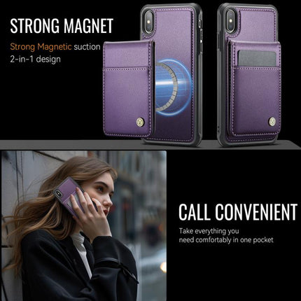 JEEHOOD J06 British Style RFID MagSafe Card Bag PU Phone Case, For iPhone X / XS, For iPhone XS Max, For iPhone 8 Plus / 7 Plus