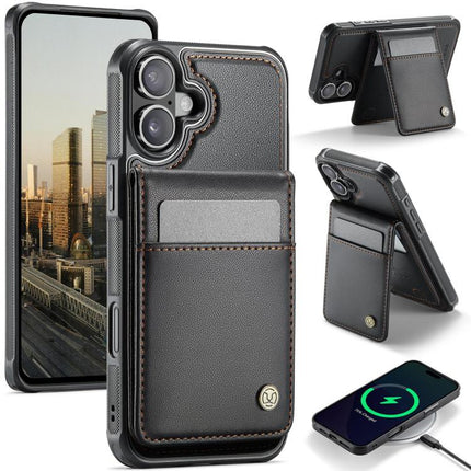 JEEHOOD J06 British Style RFID MagSafe Card Bag PU Phone Case, For iPhone 17 Pro, For iPhone 17, For iPhone Air, For iPhone 16 Pro Max