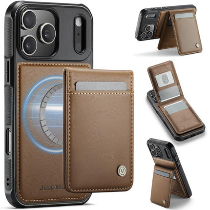 JEEHOOD J06 British Style RFID MagSafe Card Bag PU Phone Case, For iPhone 18 Pro, For iPhone 18 Pro Max, For iPhone 17e / 16e, For iPhone 17 Pro Max