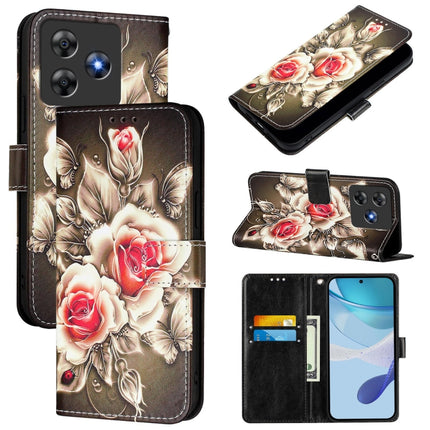 Colored Drawing Pattern Plain Weave Leather Phone Case, For Blackview Wave 8C