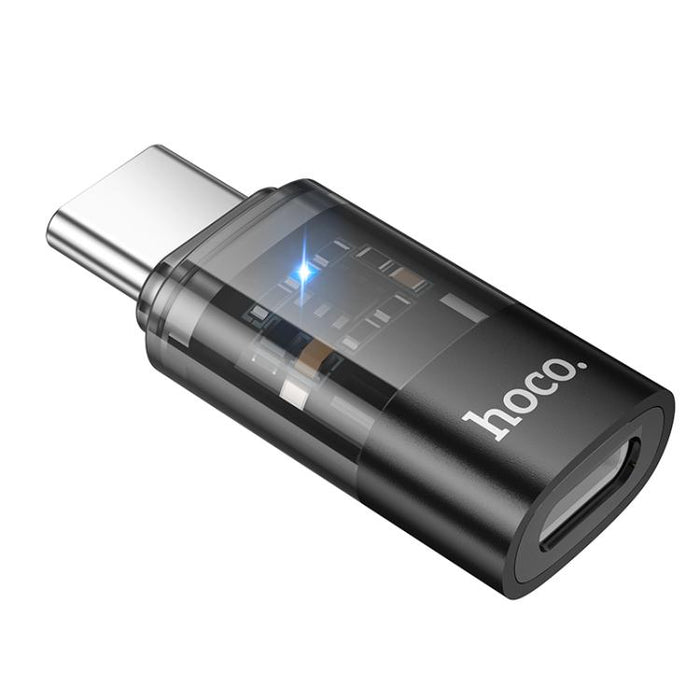 hoco UA36D USB-C / Type-C Male to 8 Pin Female OTG Transparent Adapter, USB-C / Type-C Male to 8 Pin Female