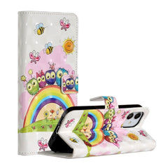 3D Painted Pattern Horizontal Flip Leather Case with Holder & Card Slots & Photo Frame & Wallet, For iPhone 12 mini, For iPhone 12 / 12 Pro