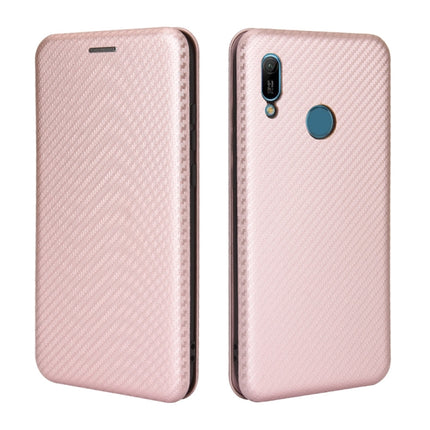 Carbon Fiber Texture Magnetic Horizontal Flip TPU + PC + PU Leather Case with Card Slot, For Huawei Y6 (2019) / Honor Y6s, For Huawei Honor 10 Lite / P smart (2019)