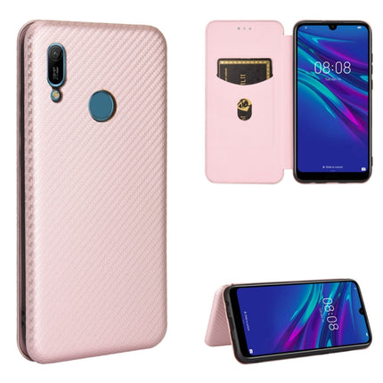 Carbon Fiber Texture Magnetic Horizontal Flip TPU + PC + PU Leather Case with Card Slot, For Huawei Honor 10 Lite / P smart (2019), For Huawei Y6 (2019) / Honor Y6s