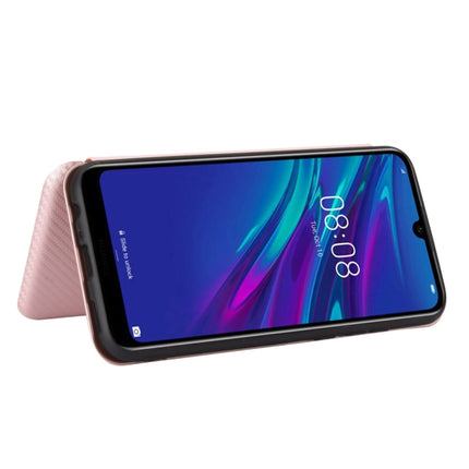 Carbon Fiber Texture Magnetic Horizontal Flip TPU + PC + PU Leather Case with Card Slot, For Huawei Y6 (2019) / Honor Y6s, For Huawei Honor 10 Lite / P smart (2019)