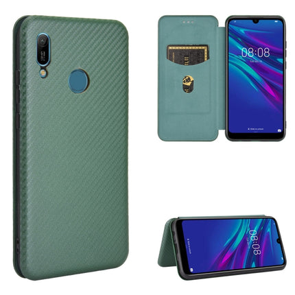Carbon Fiber Texture Magnetic Horizontal Flip TPU + PC + PU Leather Case with Card Slot, For Huawei Honor 10 Lite / P smart (2019), For Huawei Y6 (2019) / Honor Y6s