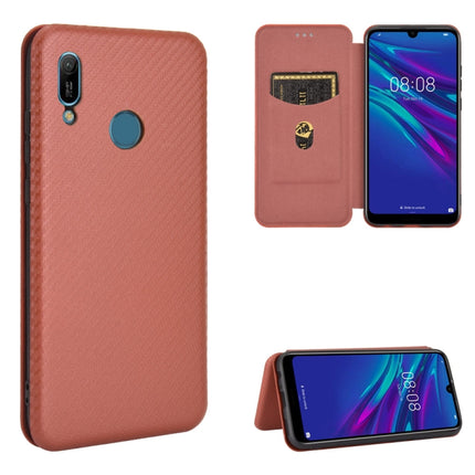 Carbon Fiber Texture Magnetic Horizontal Flip TPU + PC + PU Leather Case with Card Slot, For Huawei Honor 10 Lite / P smart (2019), For Huawei Y6 (2019) / Honor Y6s
