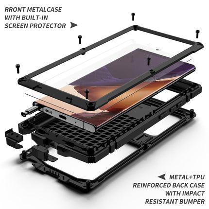 Shockproof Waterproof Dust-proof Metal + Silicone Protective Case with Holder, For Samsung Galaxy Note 20 Ultra, For Samsung Galaxy Note 20