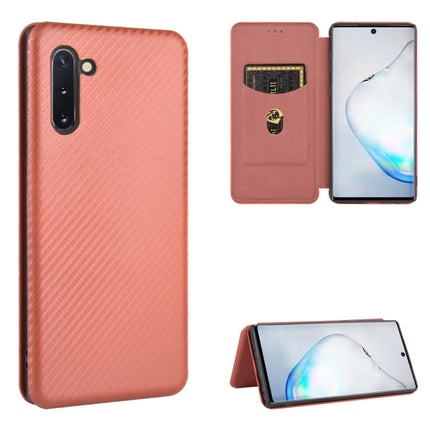 Carbon Fiber Texture Magnetic Horizontal Flip TPU + PC + PU Leather Case with Card Slot, For Samsung Galaxy Note10, For Samsung Galaxy Note10 Plus, For Samsung Galaxy Note20 Ultra, For Samsung Galaxy Note20