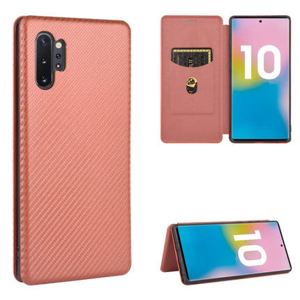 Carbon Fiber Texture Magnetic Horizontal Flip TPU + PC + PU Leather Case with Card Slot, For Samsung Galaxy Note10, For Samsung Galaxy Note10 Plus, For Samsung Galaxy Note20 Ultra, For Samsung Galaxy Note20