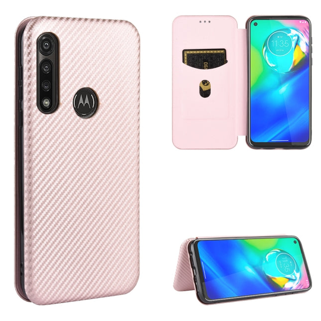 Carbon Fiber Texture Magnetic Horizontal Flip TPU + PC + PU Leather Case with Rope & Card Slot, For Motorola Moto E(2020), For Motorola Moto One Hyper, For Motorola Moto G Power, For Motorola Moto G8 Power(EU Version)