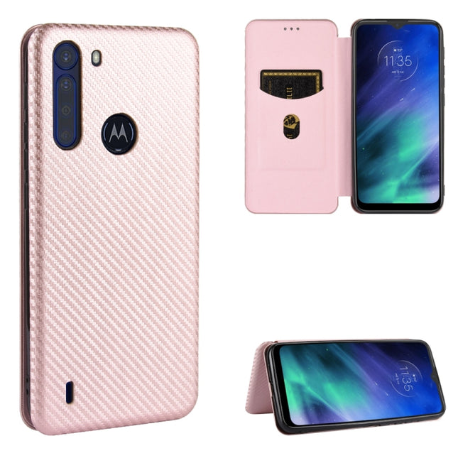 Carbon Fiber Texture Magnetic Horizontal Flip TPU + PC + PU Leather Case with Rope & Card Slot, For Motorola Moto One Fusion, For Motorola Moto E6 Play, For Motorola Moto E6s (2020), For Motorola Moto Edge, For Motorola Moto Edge Plus