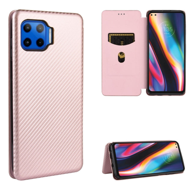Carbon Fiber Texture Magnetic Horizontal Flip TPU + PC + PU Leather Case with Rope & Card Slot, For Motorola Moto G 5G Plus, For Motorola Moto G Fast, For Motorola Moto G Stylus, For Motorola Moto G Pro