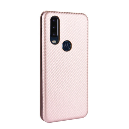 Carbon Fiber Texture Magnetic Horizontal Flip TPU + PC + PU Leather Case with Rope & Card Slot, For Motorola Moto P40 Power / One Action, For Motorola Moto One Macro / G8 Play