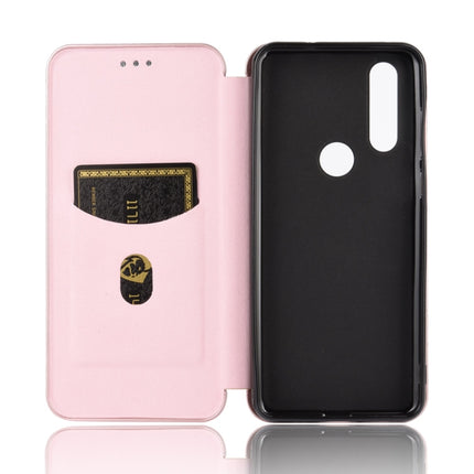 Carbon Fiber Texture Magnetic Horizontal Flip TPU + PC + PU Leather Case with Rope & Card Slot, For Motorola Moto P40 Power / One Action, For Motorola Moto One Macro / G8 Play
