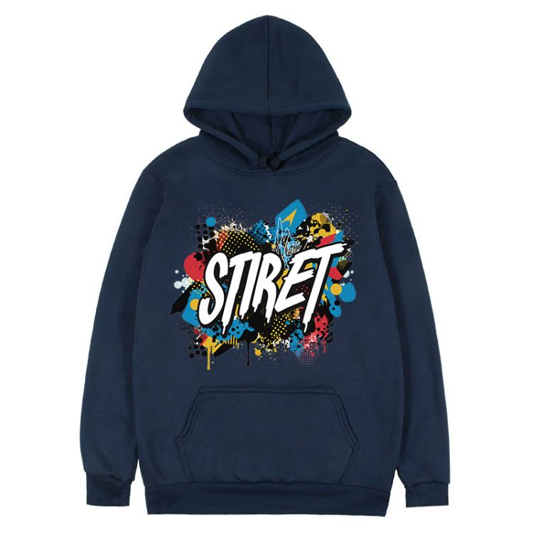 Alphabet Printed Fleece Hooded Sweatshirt Print On Your Demand, M, L