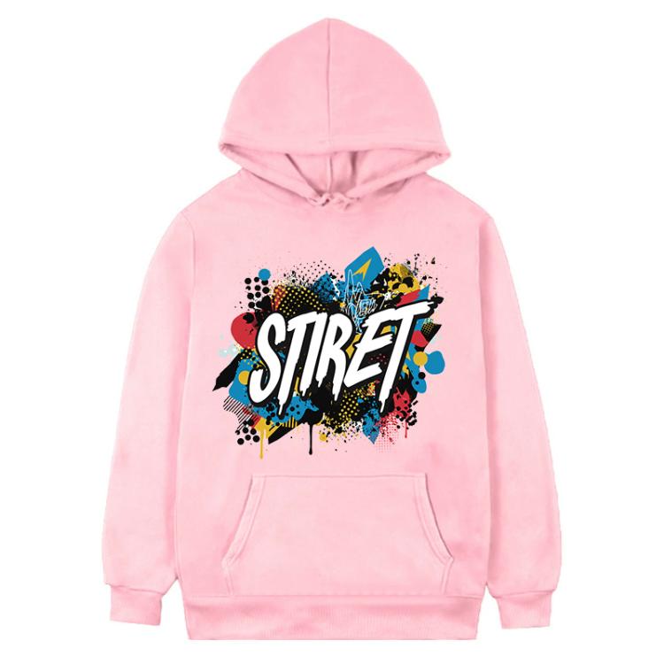 Alphabet Printed Fleece Hooded Sweatshirt Print On Your Demand, M, L