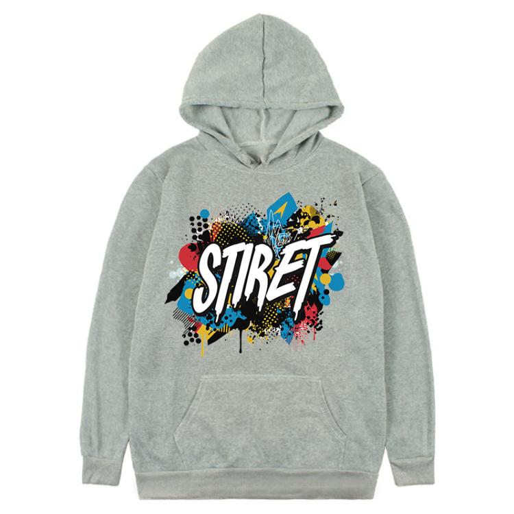 Alphabet Printed Fleece Hooded Sweatshirt Print On Your Demand, M, L