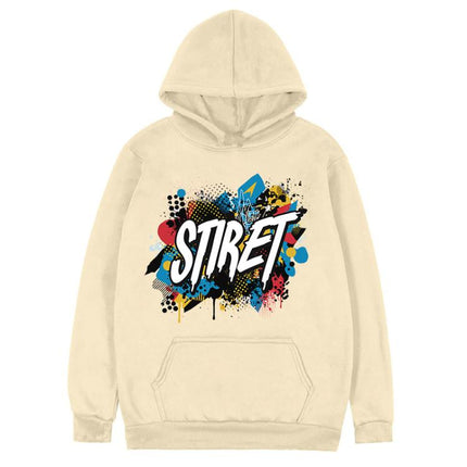 Alphabet Printed Fleece Hooded Sweatshirt Print On Your Demand, M, L