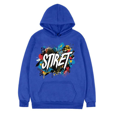 Alphabet Printed Fleece Hooded Sweatshirt Print On Your Demand, M, L