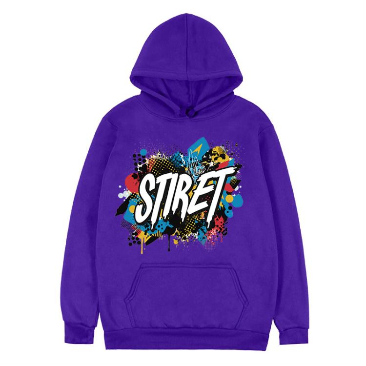 Alphabet Printed Fleece Hooded Sweatshirt Print On Your Demand, M, L