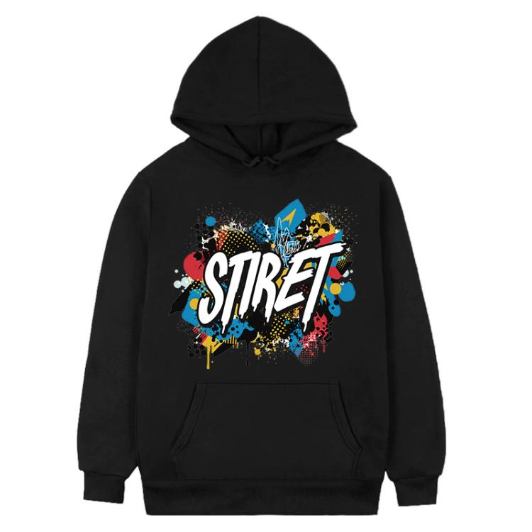 Alphabet Printed Fleece Hooded Sweatshirt Print On Your Demand, M, L