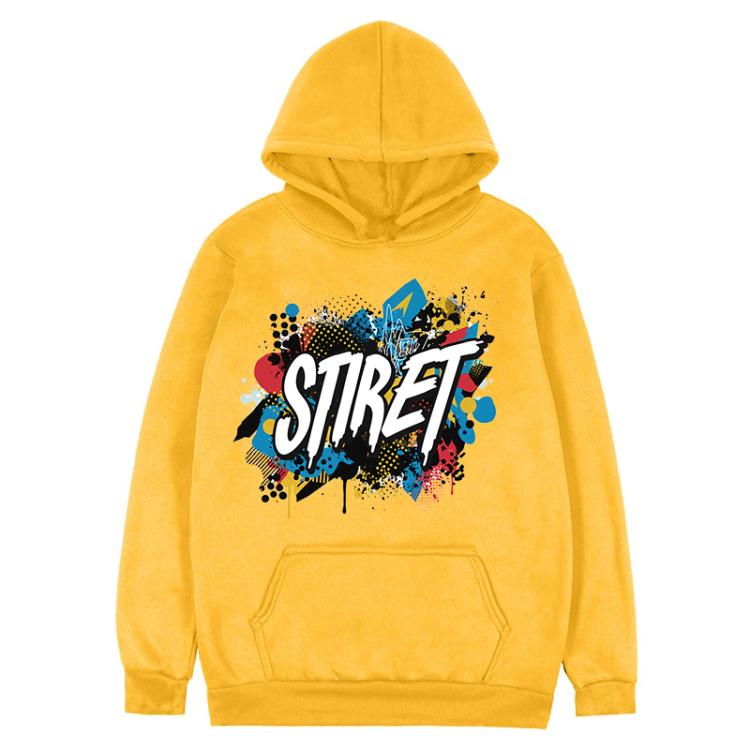 Alphabet Printed Fleece Hooded Sweatshirt Print On Your Demand, M, L
